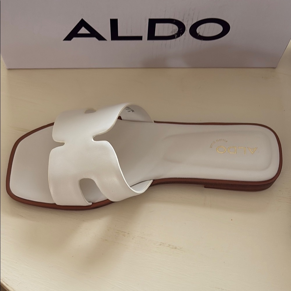 Aldo Women's Cream Slide Sandals